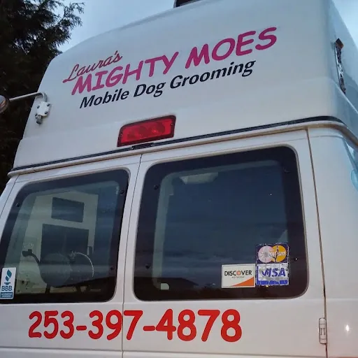 Mighty Moe's Mobile dog grooming — business logo from Google